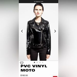 Tripp NYC PVC Vinyl Moto Jacket Size Small